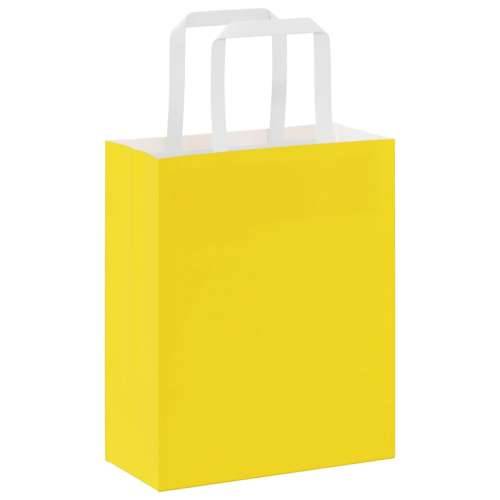 Papirnate vrećice 50 kom s ručkama žute 18x8x22 cm - Žuta 18 x 8 x 22 cm 50 Cijena