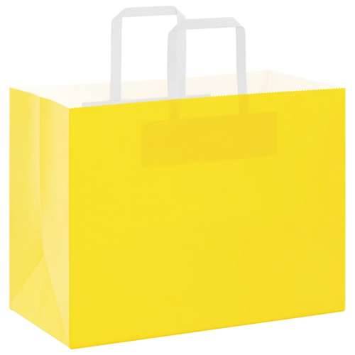 Papirnate vrećice 50 kom s ručkama žute 32x17x25 cm - Žuta 32 x 17 x 25 cm 50 Cijena