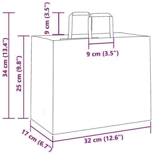 Papirnate vrećice 50 kom s ručkama žute 32x17x25 cm - Žuta 32 x 17 x 25 cm 50 Cijena