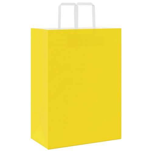 Papirnate vrećice 50 kom s ručkama žute 32x17x44 cm - Žuta 32 x 17 x 44 cm 50 Cijena