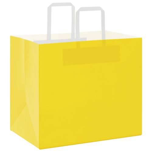 Papirnate vrećice 50 kom s ručkama žute 32x22x28 cm - Žuta 32 x 22 x 28 cm 50 Cijena
