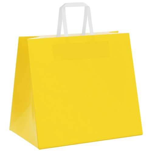 Papirnate vrećice 50 kom s ručkama žute 32x22x28 cm - Žuta 32 x 22 x 28 cm 50 Cijena