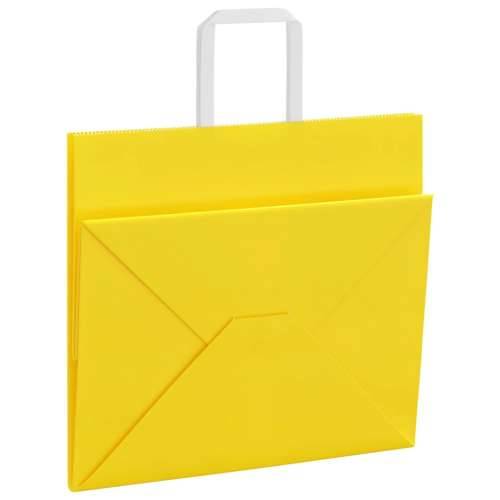 Papirnate vrećice 50 kom s ručkama žute 32x22x28 cm - Žuta 32 x 22 x 28 cm 50 Cijena