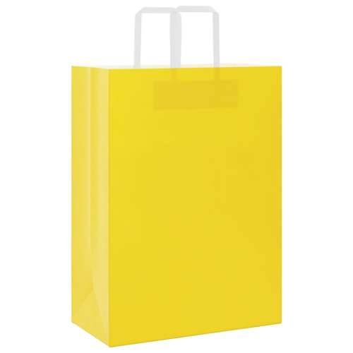 Papirnate vrećice 250 kom s ručkama žute 32x17x44 cm - Žuta 32 x 17 x 44 cm 250 Cijena