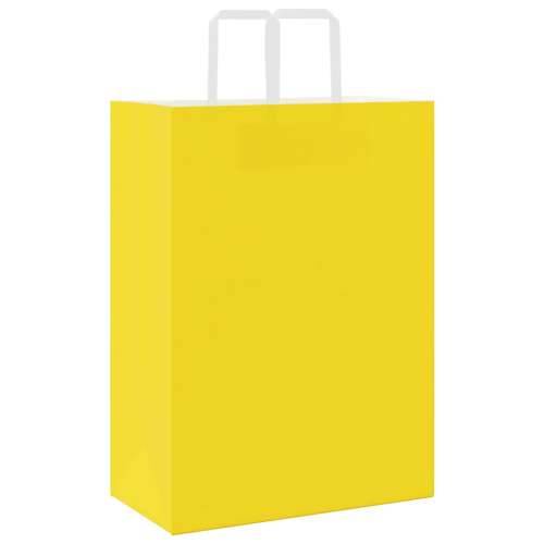 Papirnate vrećice 250 kom s ručkama žute 32x17x44 cm - Žuta 32 x 17 x 44 cm 250 Cijena