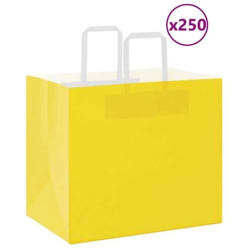 Papirnate vrećice 250 kom s ručkama žute 32x22x28 cm - Žuta 32 x 22 x 28 cm 250 Cijena