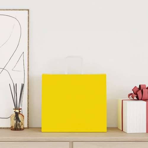 Papirnate vrećice 250 kom s ručkama žute 32x22x28 cm - Žuta 32 x 22 x 28 cm 250 Cijena