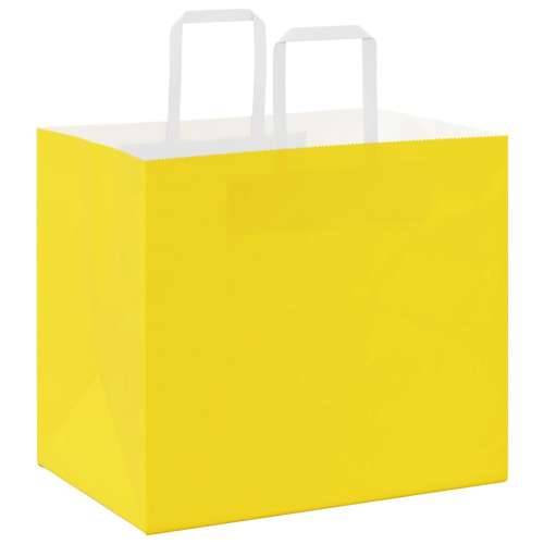 Papirnate vrećice 250 kom s ručkama žute 32x22x28 cm - Žuta 32 x 22 x 28 cm 250 Cijena