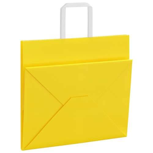 Papirnate vrećice 250 kom s ručkama žute 32x22x28 cm - Žuta 32 x 22 x 28 cm 250 Cijena