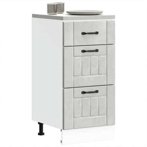 Donji kuhinjski ormarić Lucca boja betona konstruirano drvo - Beton siva 40 x 46 x 81.5 cm 1 1x bottom cabinet (3 drawers) Cijena