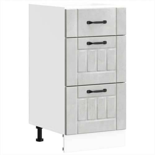 Donji kuhinjski ormarić Lucca boja betona konstruirano drvo - Beton siva 40 x 46 x 81.5 cm 1 1x bottom cabinet (3 drawers) Cijena