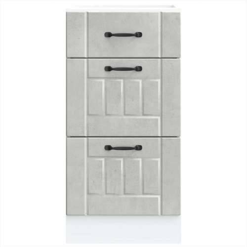 Donji kuhinjski ormarić Lucca boja betona konstruirano drvo - Beton siva 40 x 46 x 81.5 cm 1 1x bottom cabinet (3 drawers) Cijena
