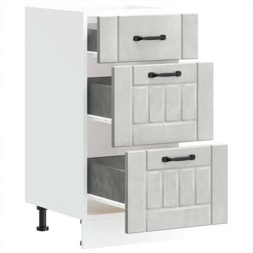 Donji kuhinjski ormarić Lucca boja betona konstruirano drvo - Beton siva 40 x 46 x 81.5 cm 1 1x bottom cabinet (3 drawers) Cijena