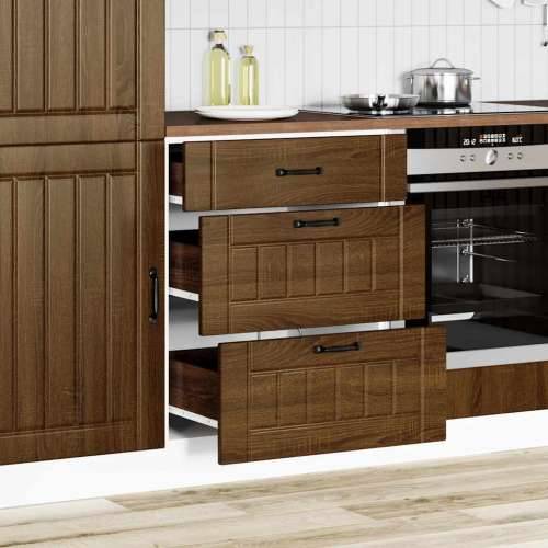 Donji kuhinjski ormarić Lucca boja hrasta konstruirano drvo - Smeđi hrast 60 x 46 x 81.5 cm 1 1x bottom cabinet (3 drawers) Cijena