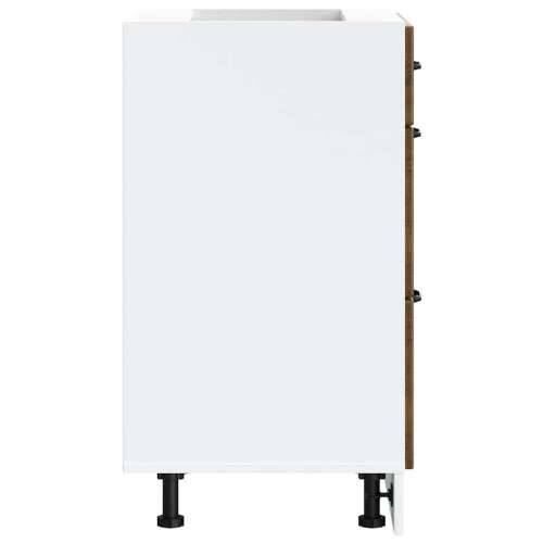 Donji kuhinjski ormarić Lucca boja hrasta konstruirano drvo - Smeđi hrast 60 x 46 x 81.5 cm 1 1x bottom cabinet (3 drawers) Cijena