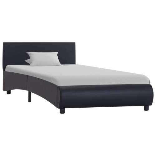 Okvir za krevet od umjetne kože s LED svjetlom crni 100x200 cm  - Crna 100 x 200 cm Cijena