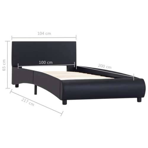 Okvir za krevet od umjetne kože s LED svjetlom crni 100x200 cm  - Crna 100 x 200 cm Cijena