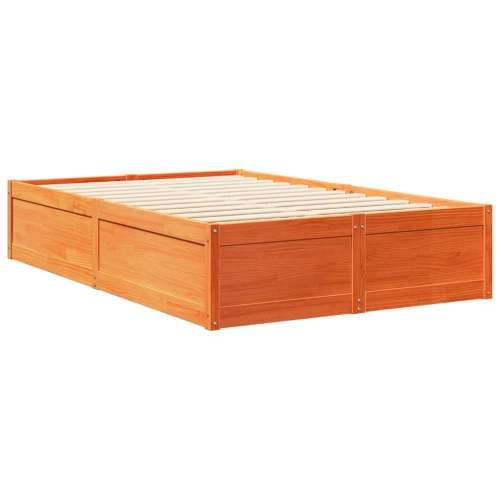 Krevet s regalom za knjige bez madraca 135 x 190 cm od borovine - Voštano smeđa 135 x 190 cm Cijena