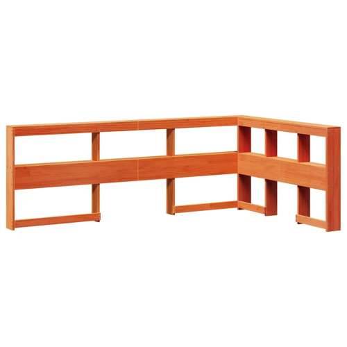 Krevet s regalom za knjige bez madraca 135 x 190 cm od borovine - Voštano smeđa 135 x 190 cm Cijena