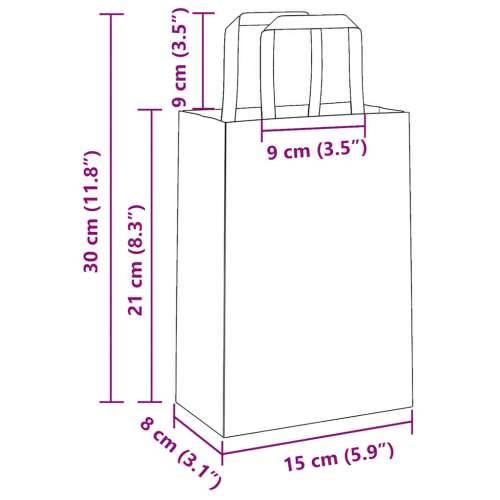 Papirnate vrećice 50 kom s ručkama smeđe 15x8x21 cm - Smeđa 15 x 8 x 21 cm 50 Cijena