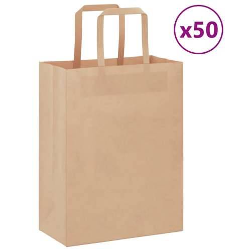 Papirnate vrećice 50 kom s ručkama smeđe 21x11x28 cm - Smeđa 21 x 11 x 28 cm 50 Cijena