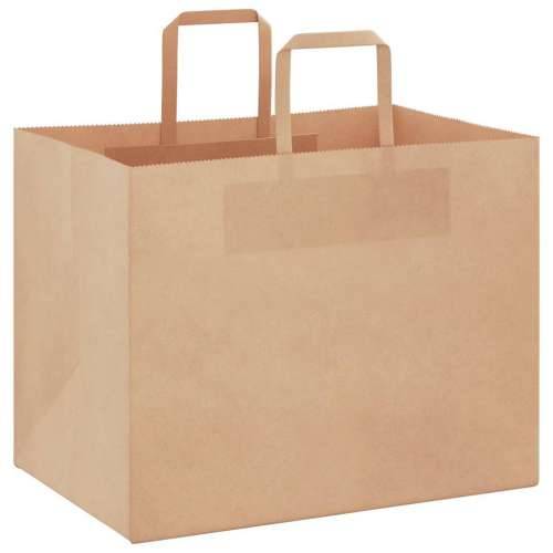 Papirnate vrećice 50 kom s ručkama smeđe 32x22x24 cm - Smeđa 32 x 22 x 24 cm 50 Cijena