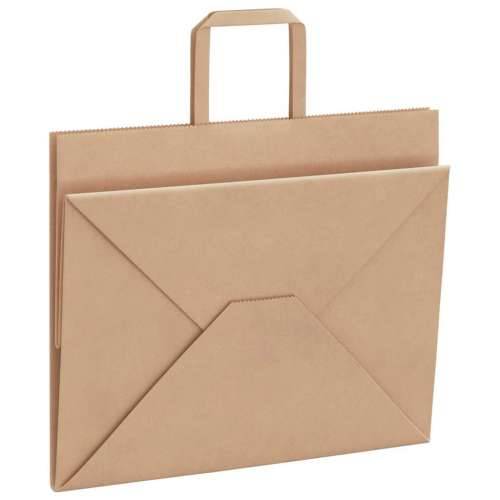 Papirnate vrećice 50 kom s ručkama smeđe 32x22x24 cm - Smeđa 32 x 22 x 24 cm 50 Cijena