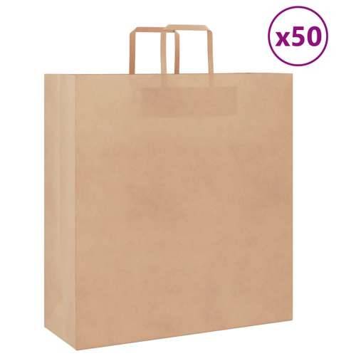 Papirnate vrećice 50 kom s ručkama smeđe 45x17x48 cm - Smeđa 45 x 17 x 48 cm 50 Cijena
