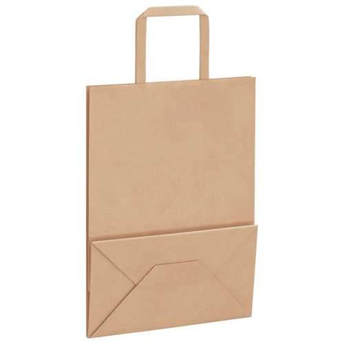 Papirnate vrećice 250 kom s ručkama smeđe 21x11x28 cm - Smeđa 21 x 11 x 28 cm 250 Cijena
