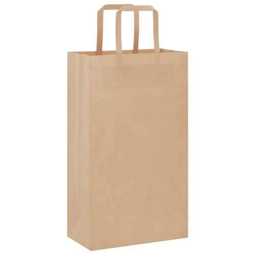 Papirnate vrećice 250 kom s ručkama smeđe 21x11x36 cm - Smeđa 21 x 11 x 36 cm 250 Cijena