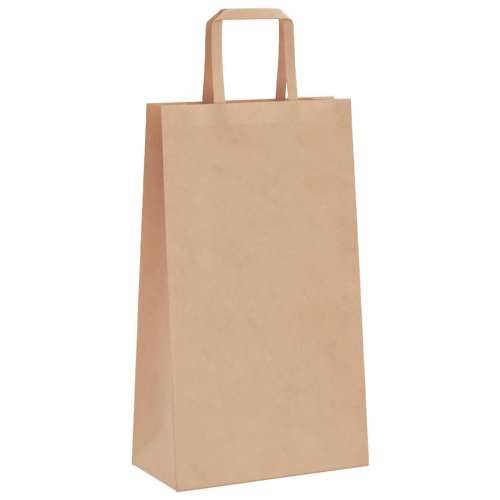 Papirnate vrećice 250 kom s ručkama smeđe 21x11x36 cm - Smeđa 21 x 11 x 36 cm 250 Cijena
