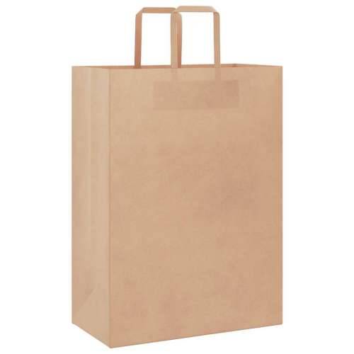 Papirnate vrećice 250 kom s ručkama smeđe 32x17x44 cm - Smeđa 32 x 17 x 44 cm 250 Cijena