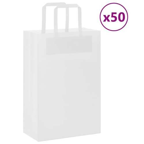 Papirnate vrećice 50 kom s ručkama bijele 21x11x31 cm - Bijela 21 x 11 x 31 cm 50 Cijena