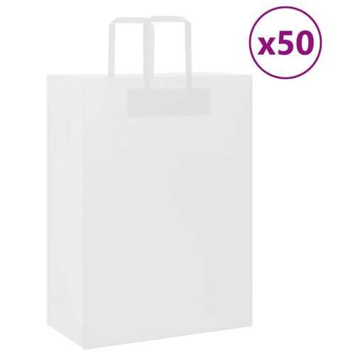 Papirnate vrećice 50 kom s ručkama bijele 32x17x44 cm - Bijela 32 x 17 x 44 cm 50 Cijena