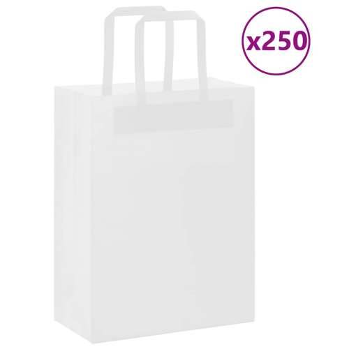Papirnate vrećice 250 kom s ručkama bijele 21x11x28 cm - Bijela 21 x 11 x 28 cm 250 Cijena