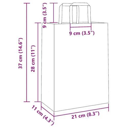 Papirnate vrećice 250 kom s ručkama bijele 21x11x28 cm - Bijela 21 x 11 x 28 cm 250 Cijena