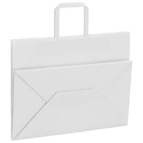 Papirnate vrećice 250 kom s ručkama bijele 32x17x25 cm - Bijela 32 x 17 x 25 cm 250 Cijena