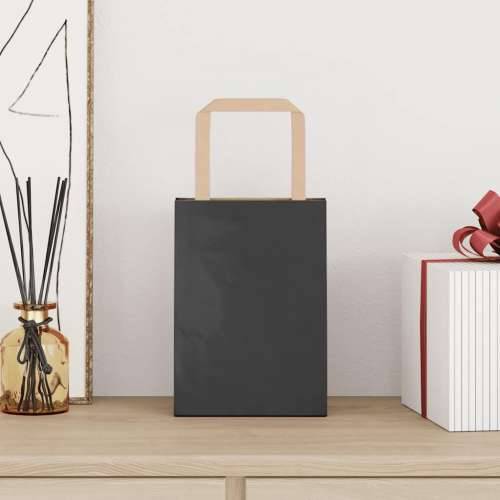 Papirnate vrećice 50 kom s ručkama crne 15x8x21 cm - Crna 15 x 8 x 21 cm 50 Cijena