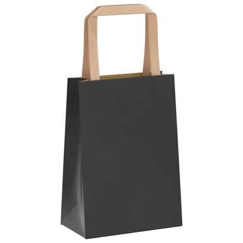 Papirnate vrećice 50 kom s ručkama crne 15x8x21 cm - Crna 15 x 8 x 21 cm 50 Cijena