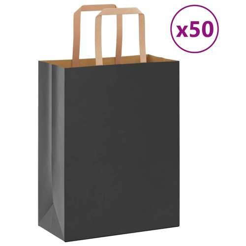 Papirnate vrećice 50 kom s ručkama crne 21x11x28 cm - Crna 21 x 11 x 28 cm 50 Cijena