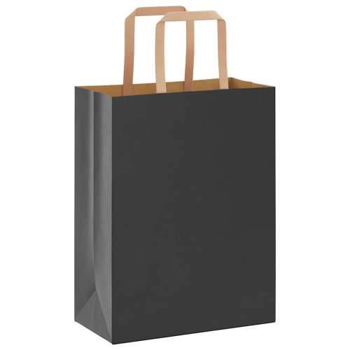 Papirnate vrećice 50 kom s ručkama crne 21x11x28 cm - Crna 21 x 11 x 28 cm 50 Cijena