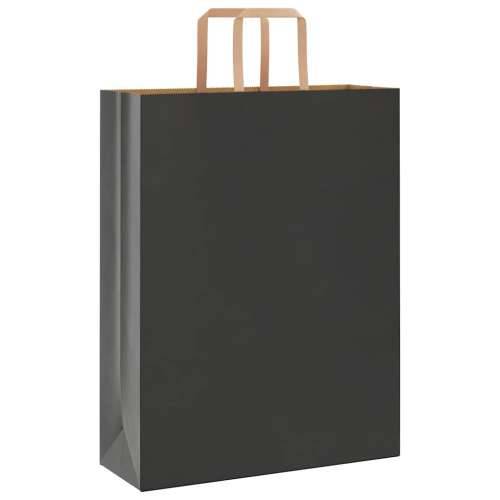 Papirnate vrećice 50 kom s ručkama crne 32x12x42 cm - Crna 32 x 12 x 42 cm 50 Cijena