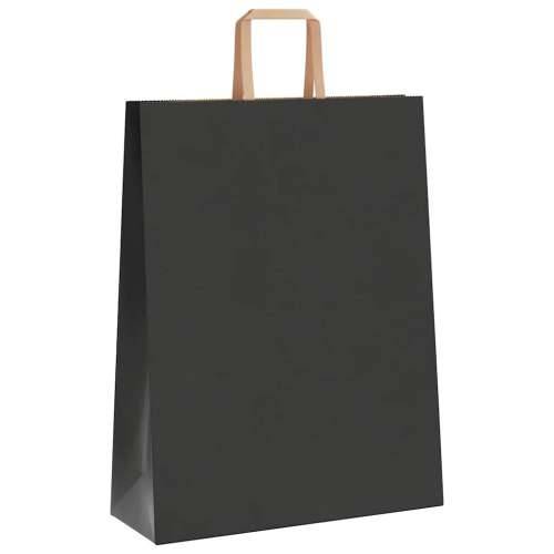 Papirnate vrećice 50 kom s ručkama crne 32x12x42 cm - Crna 32 x 12 x 42 cm 50 Cijena