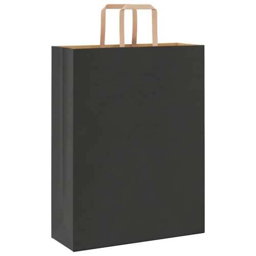 Papirnate vrećice 50 kom s ručkama crne 32x12x42 cm - Crna 32 x 12 x 42 cm 50 Cijena