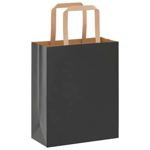 Papirnate vrećice 250 kom s ručkama crne 18x8x22 cm - Crna 18 x 8 x 22 cm 250 Cijena