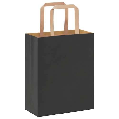 Papirnate vrećice 250 kom s ručkama crne 18x8x22 cm - Crna 18 x 8 x 22 cm 250 Cijena