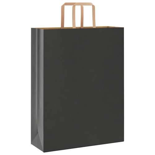 Papirnate vrećice 250 kom s ručkama crne 32x12x42 cm - Crna 32 x 12 x 42 cm 250 Cijena