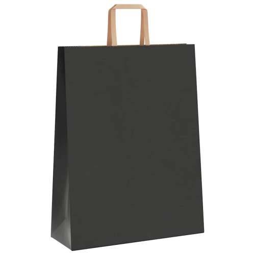 Papirnate vrećice 250 kom s ručkama crne 32x12x42 cm - Crna 32 x 12 x 42 cm 250 Cijena