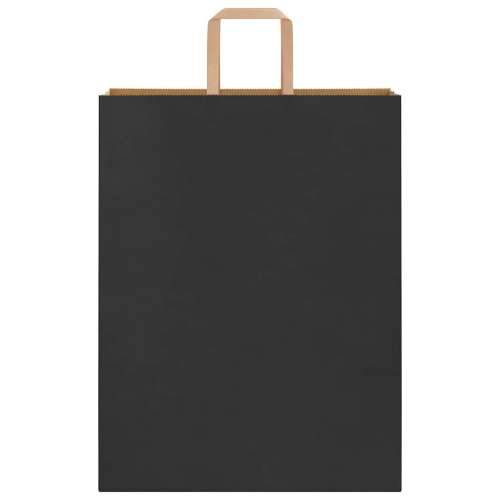 Papirnate vrećice 250 kom s ručkama crne 32x12x42 cm - Crna 32 x 12 x 42 cm 250 Cijena