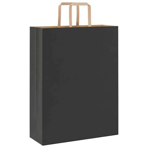 Papirnate vrećice 250 kom s ručkama crne 32x12x42 cm - Crna 32 x 12 x 42 cm 250 Cijena